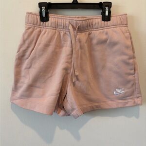 Nike Women's Light Pink Fleece Athletic Shorts with Drawstring